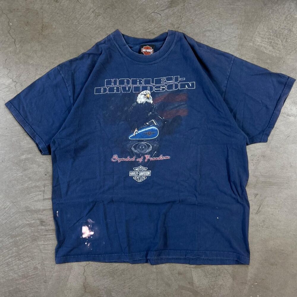 Y2K Harley Davidson symbol of Freedom Eagle Cotton T-Shirt